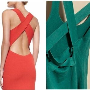 Theory riflex cross cross back linen silk blend dress revolve